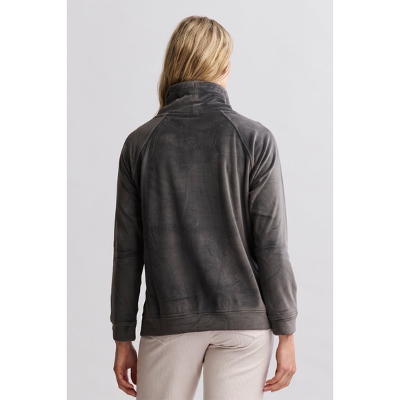 BAREFOOT DREAMS | Cozy LuxeChic® Funnel Neck Pullover in Carbon | Size Small - Picture 2 of 9